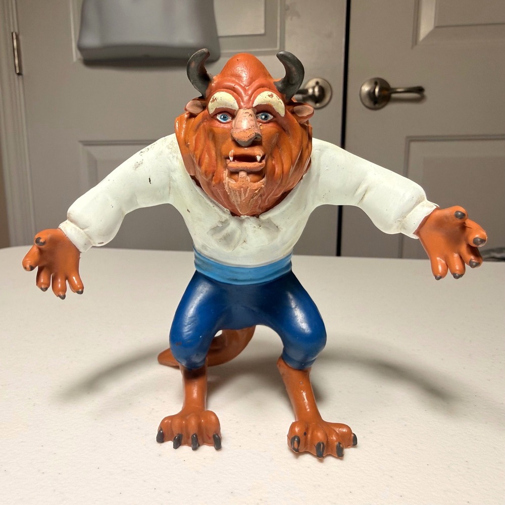 Disney Beauty and the Beast Figure Just Toys Vintage 90s Rubber Toy 5.5 Inch
